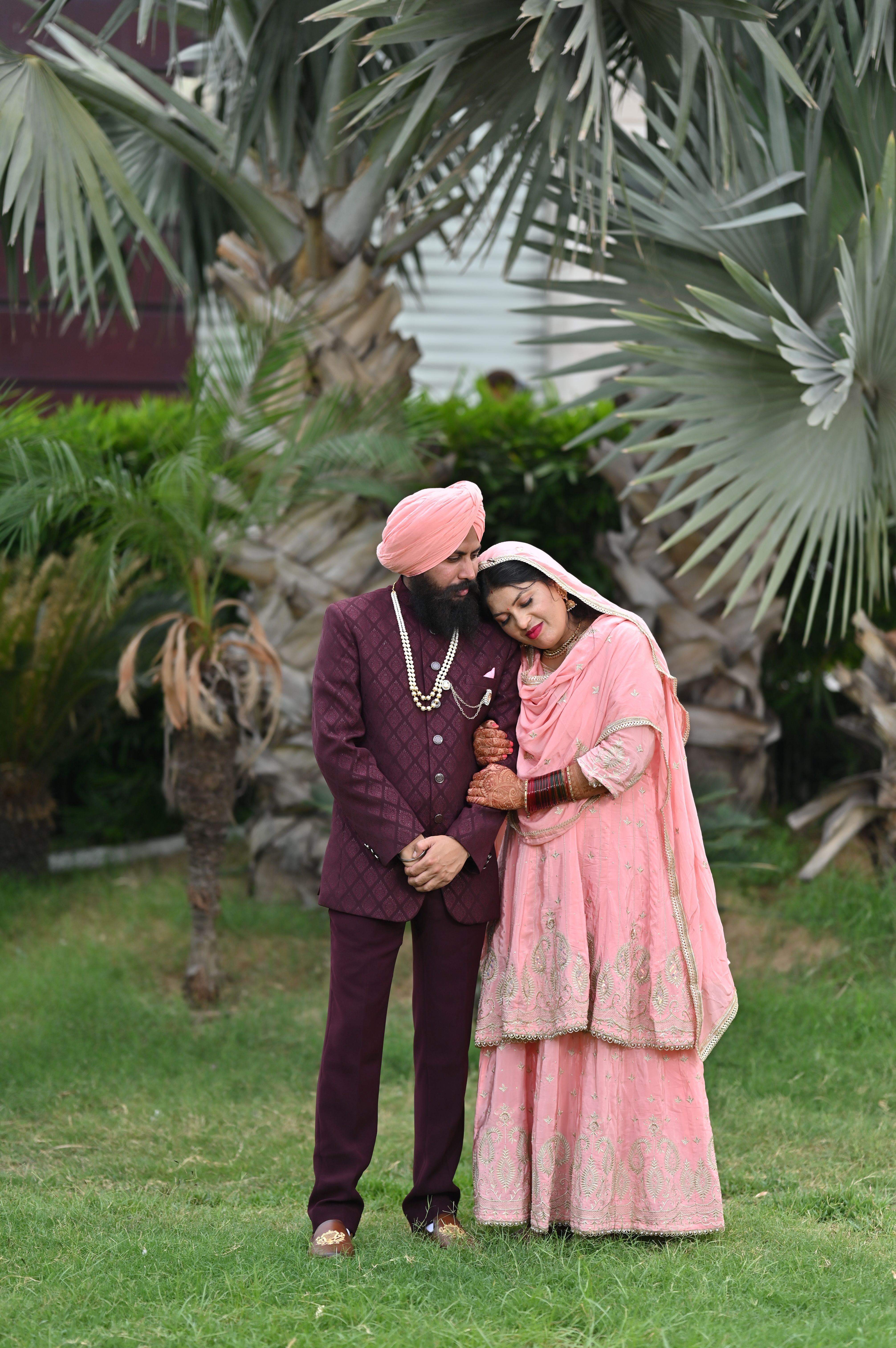 Romantic Couple in Traditional Indian Attire Outdoors · Free Stock Photo