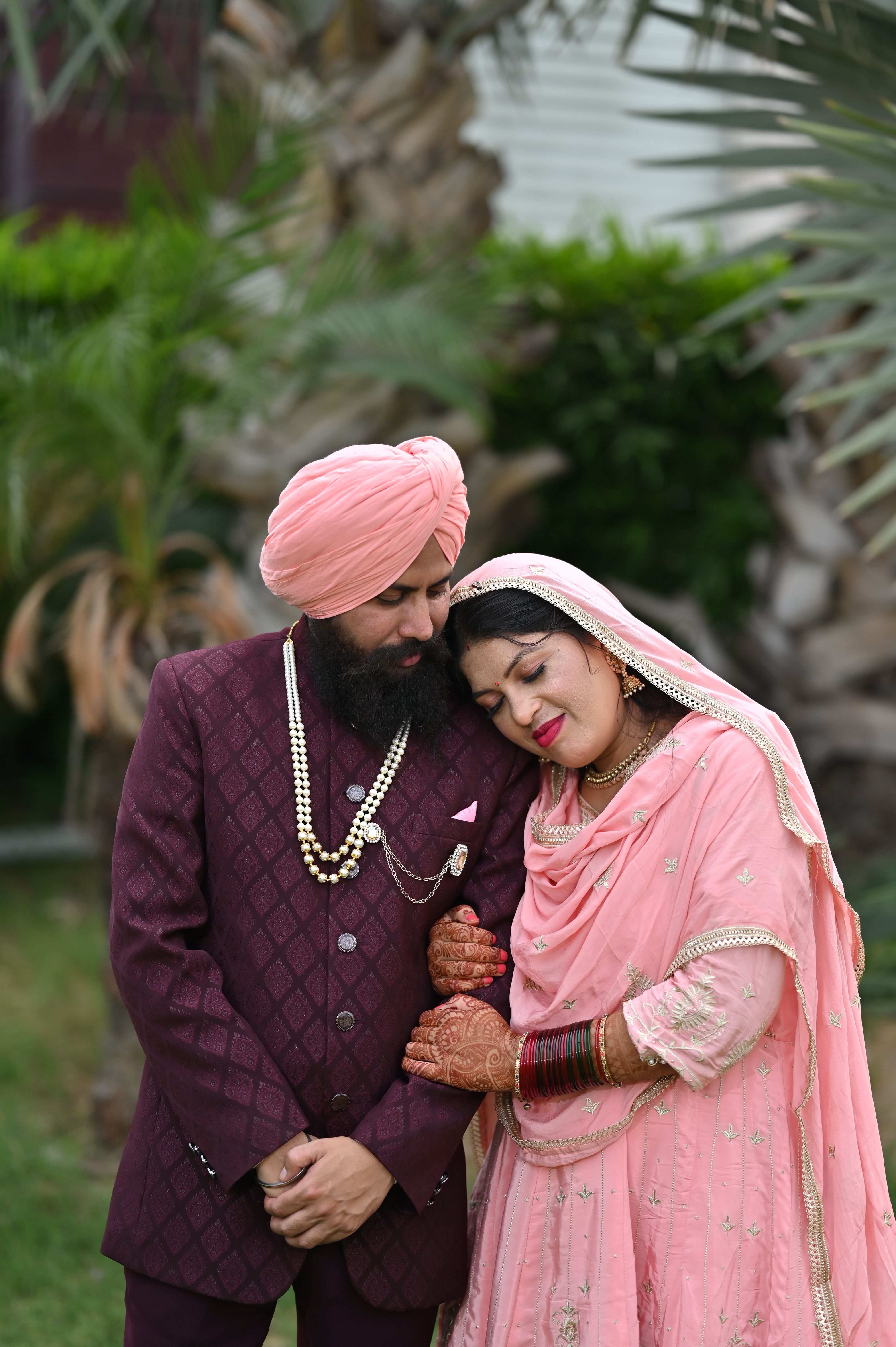 Elegant Traditional Indian Wedding Portrait Outdoors · Free Stock Photo