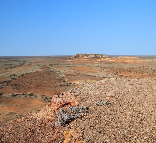 Free Expansive arid landscape in South Australia during the day under a clear blue sky. Stock Photo