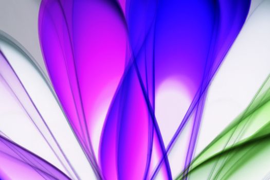Colorful abstract image with vibrant purple, pink, and green light waves creating a mesmerizing pattern.