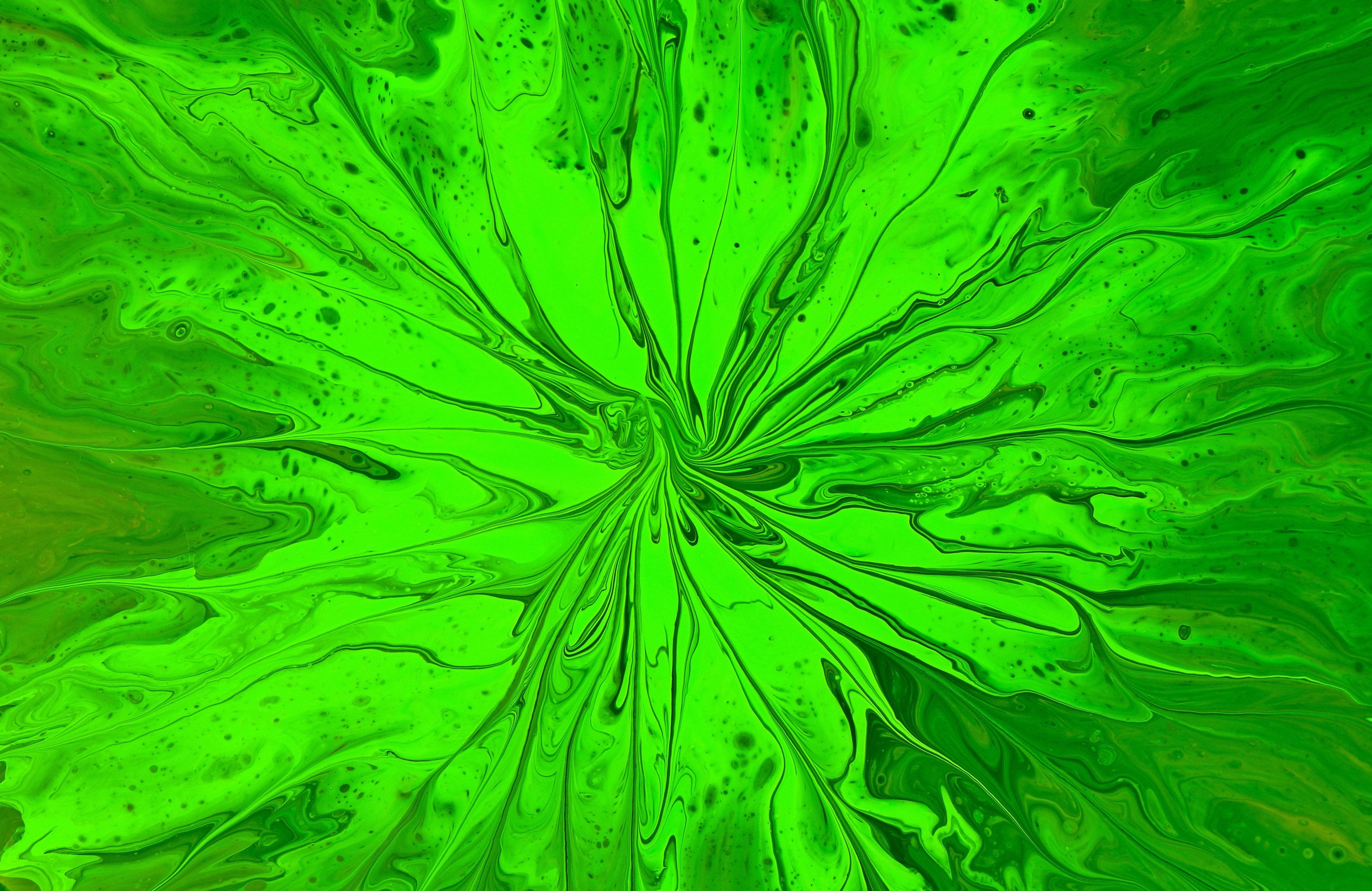 Vibrant Green Abstract Paint Swirl Design · Free Stock Photo