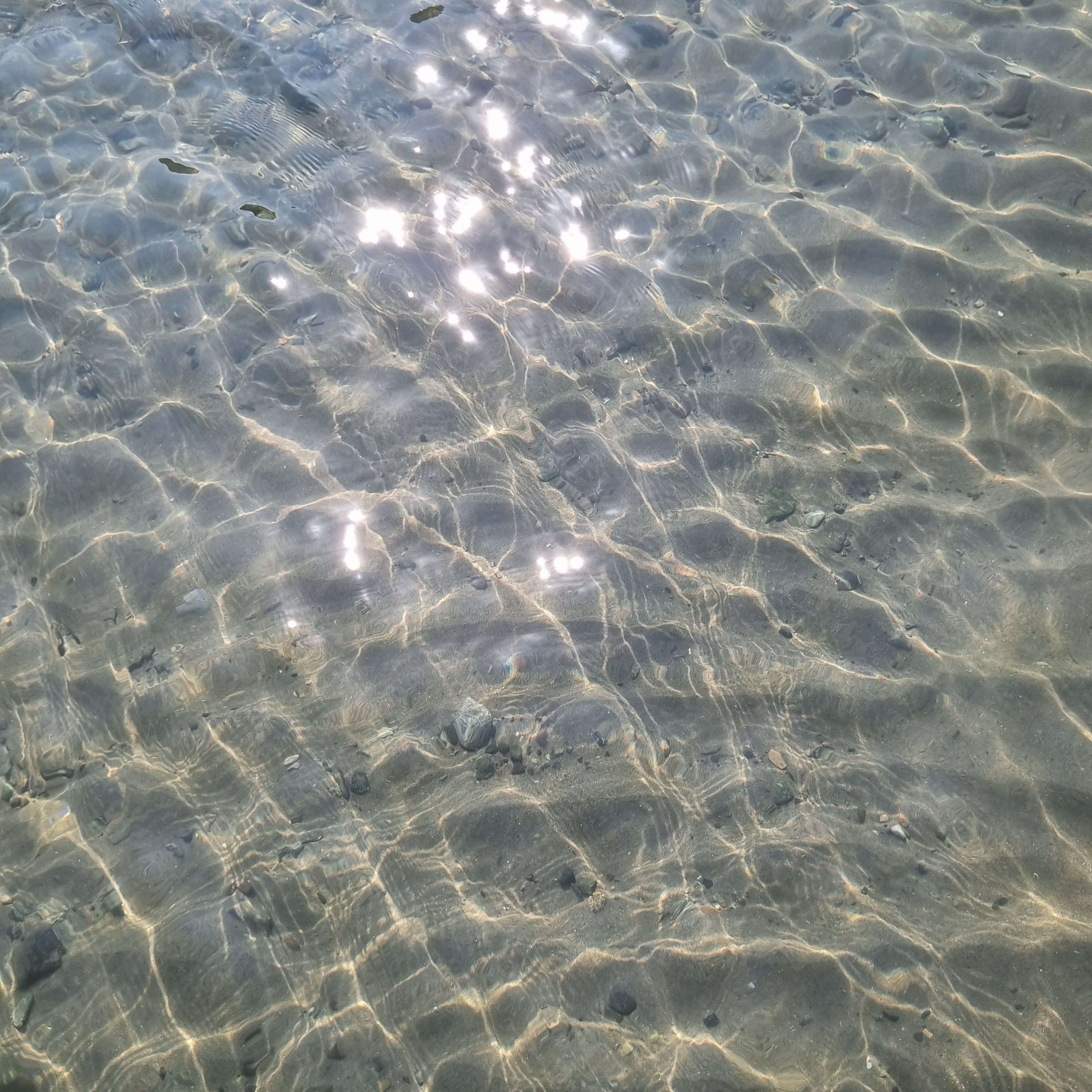 Sunlight rippling over clear shallow water and pebbles — photo by Hakan Yaşarcan on Pexels