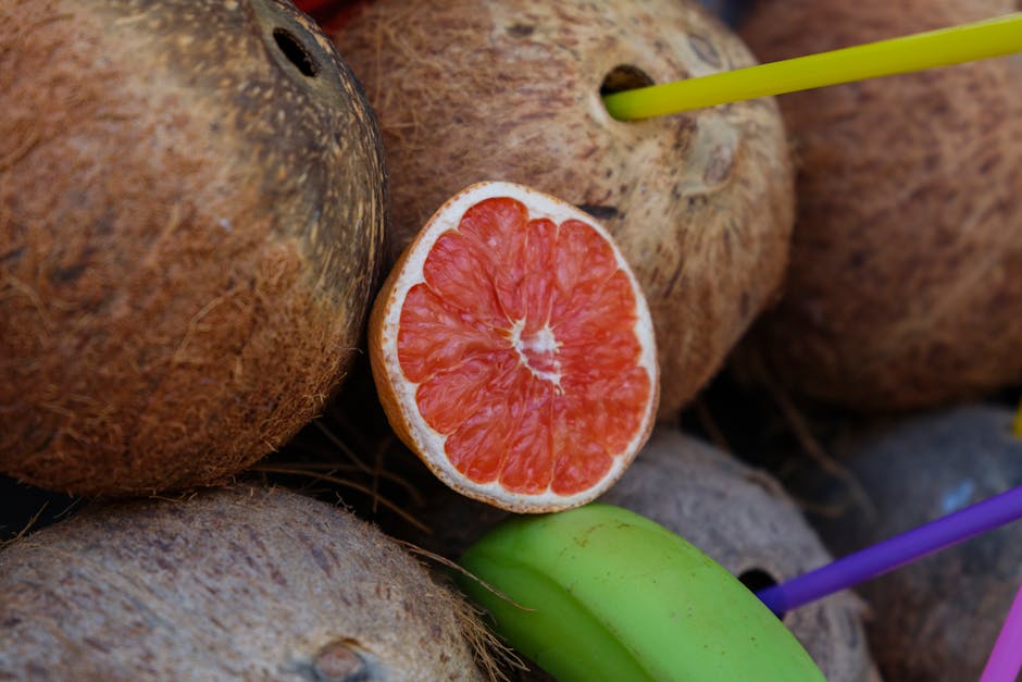 healthy grapefruit slice ready to eat