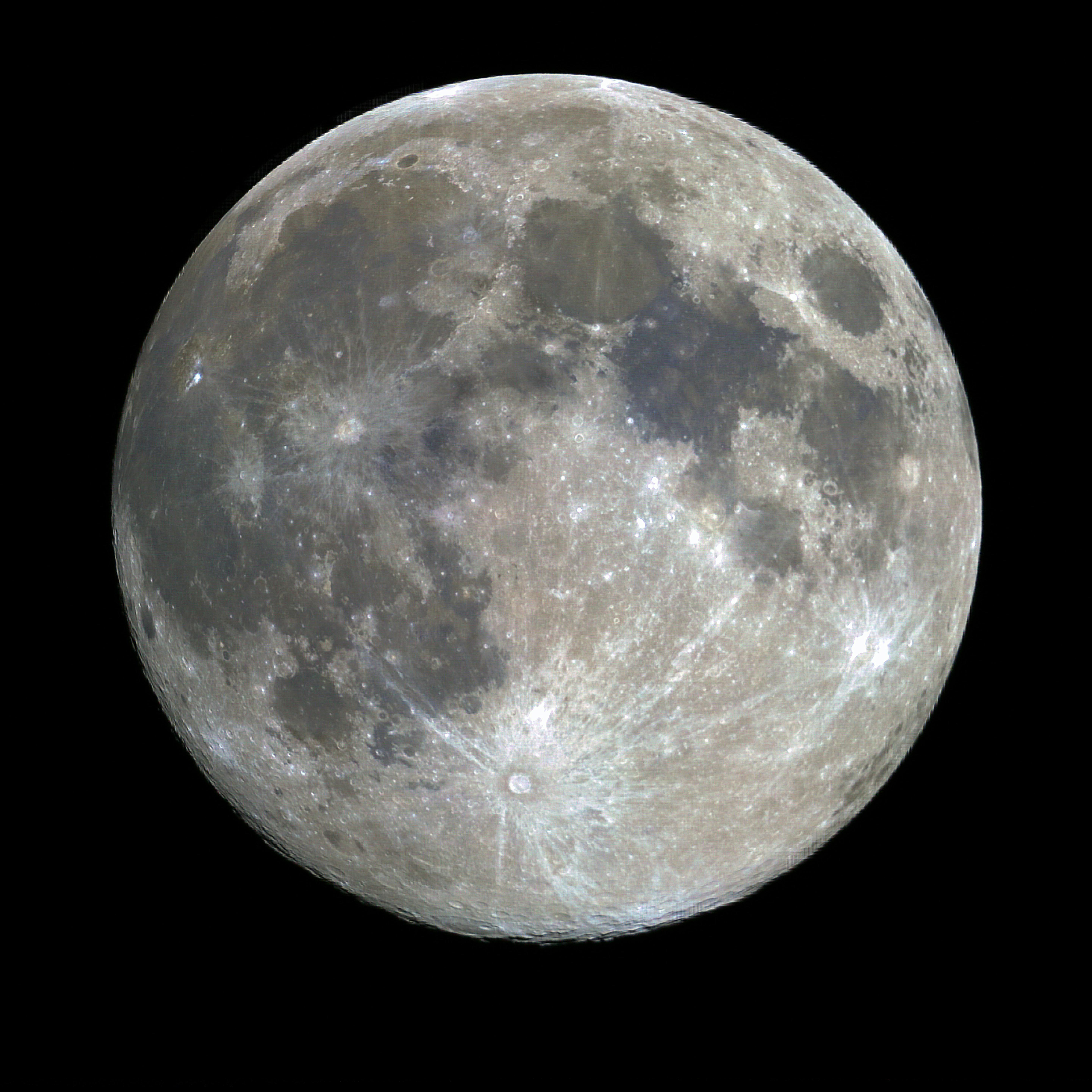 Detailed high-resolution image of the full moon showcasing lunar surface features.