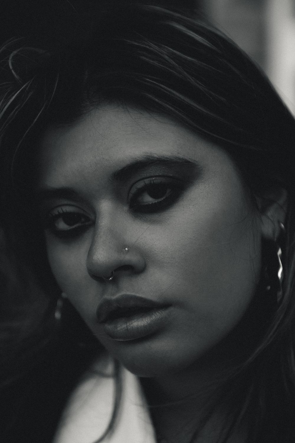 Moody Black and White Portrait of a Woman · Free Stock Photo