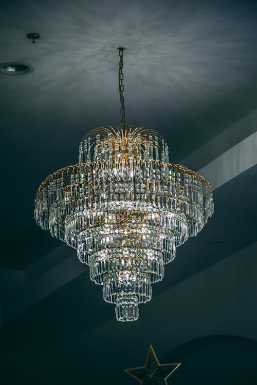 Shallow Focus Photography of Glass Pendant Lamp