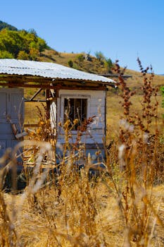 An old village house surrounded by autumn landscape in Gümüşhane, Türkiye.