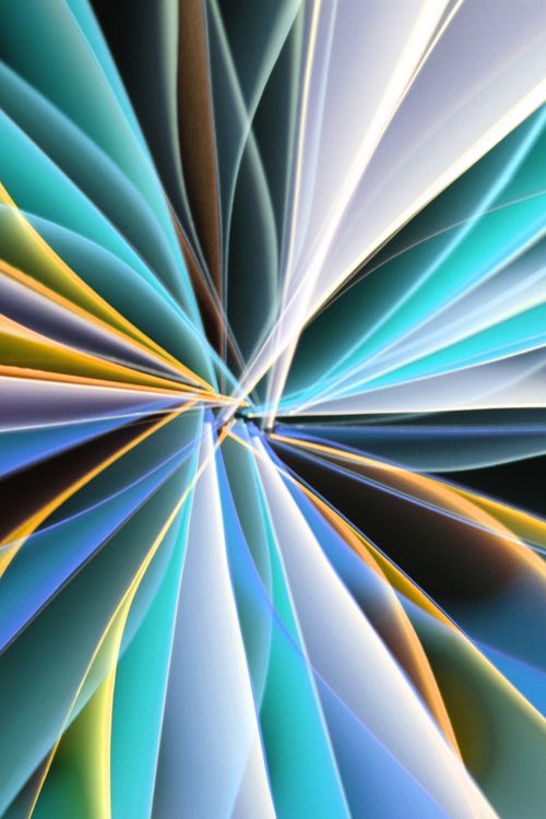 Free Abstract artwork showcasing a vibrant kaleidoscopic pattern with dynamic blue, green, and yellow hues. Stock Photo