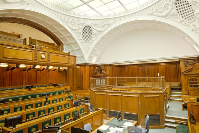 Historic London courtroom interior representing the First-tier Tax Tribunal that hears ATED penalty appeals