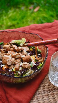 Brochettes de poulet et de légumes grillés