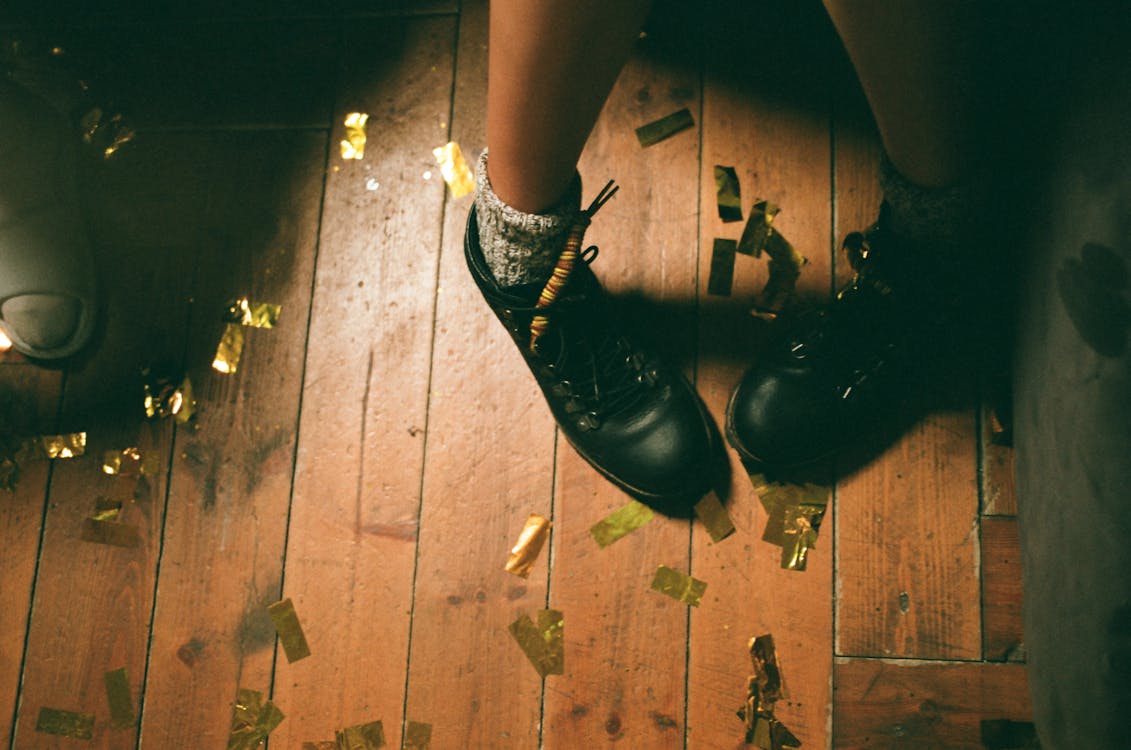 Free Woman Wearing Black Leather Shoes Stock Photo
