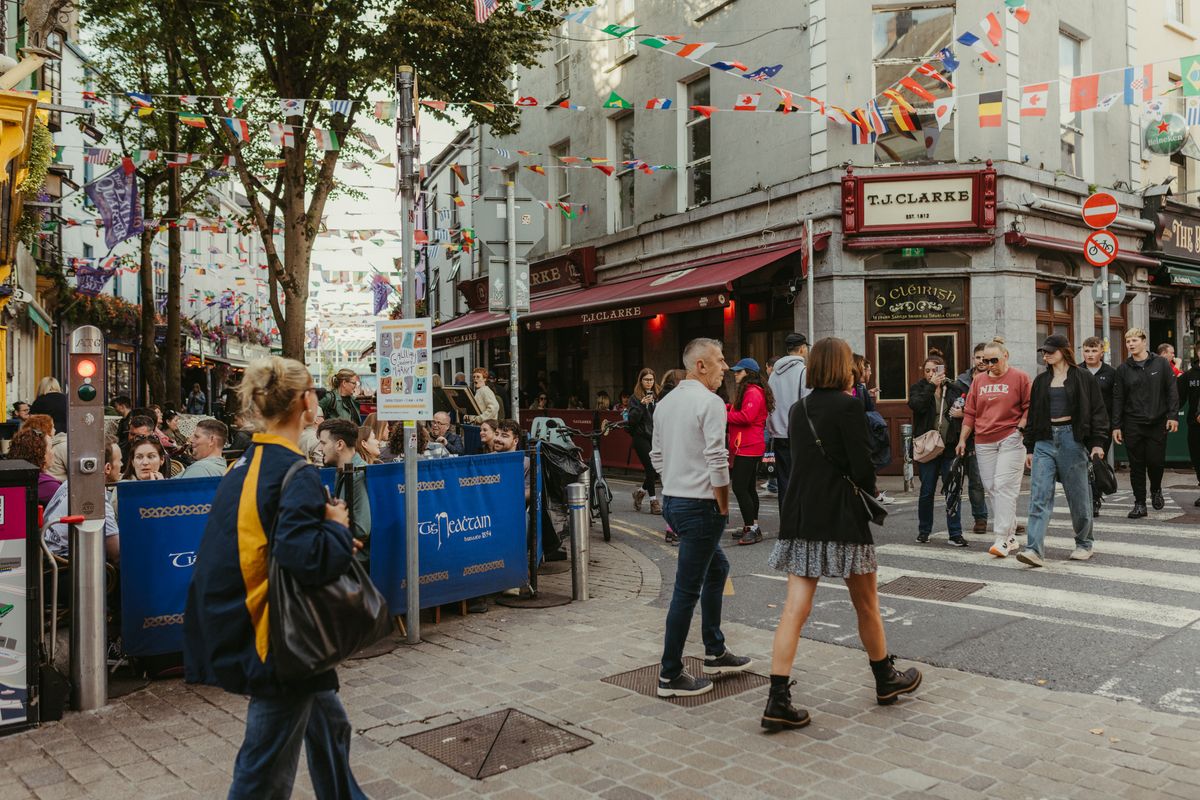 Colourful street scene in Galway's Latin Quarter