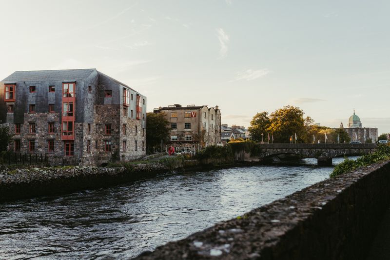 The River Corrib and Galway Cathedral in Galway on Ireland's west coast