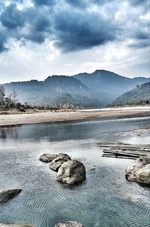 Free river hills in india Stock Photo