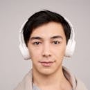 Man Wearing White Headphones
