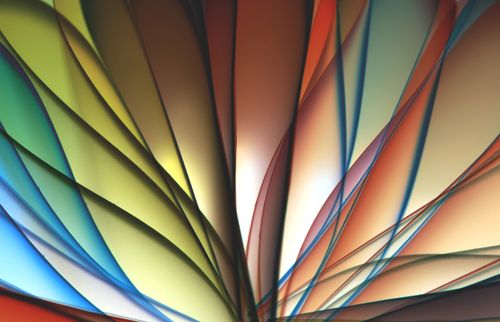 Free Vibrant abstract design with geometric patterns and colorful layers. Stock Photo