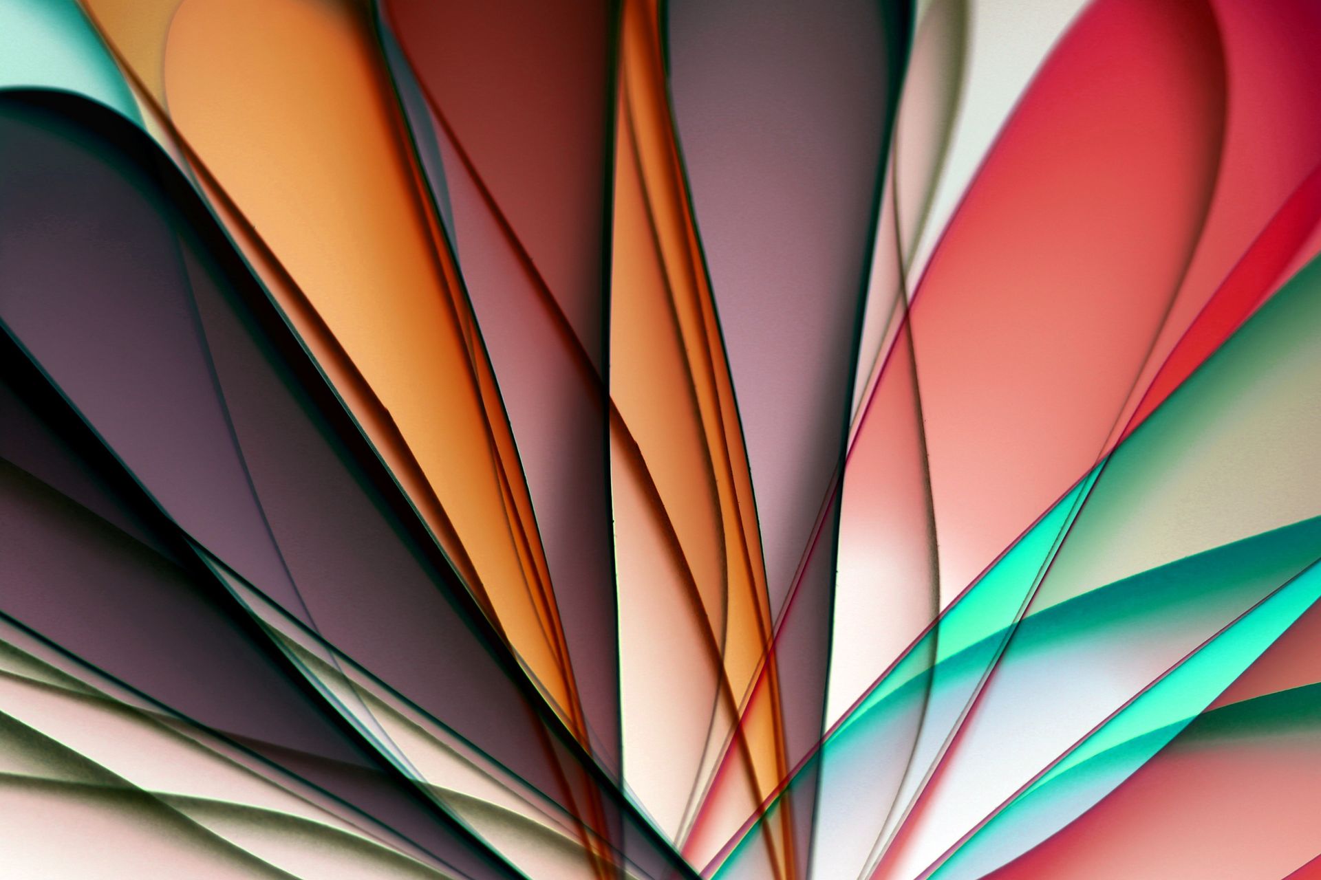 Vibrant abstract composition of colorful paper folds creating dynamic shapes in Guaratuba, Brazil.