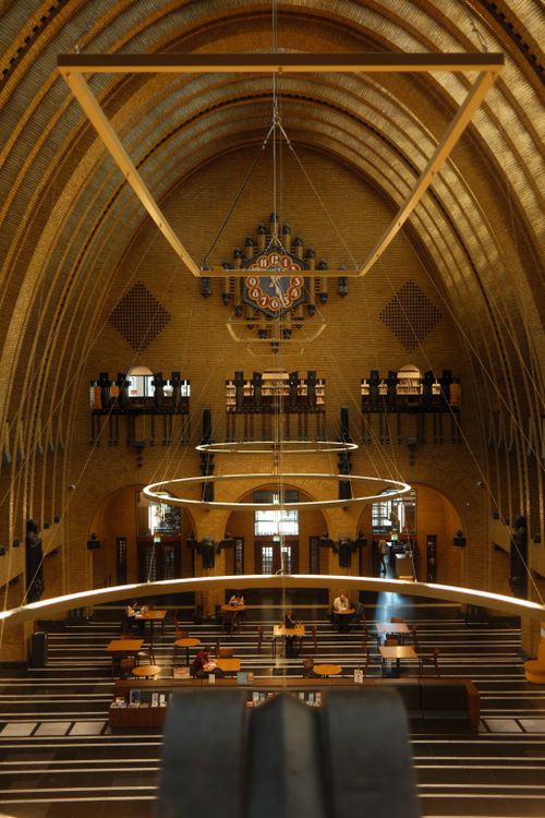 Free Stunning interior view of a church in Utrecht, showcasing intricate architectural details. Stock Photo