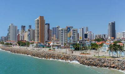 Fortaleza skyline and airport travel atmosphere