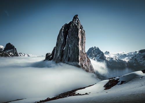 Ücretsiz Karlı Dağın Havadan Fotoğrafçılığı Stok Fotoğraflar