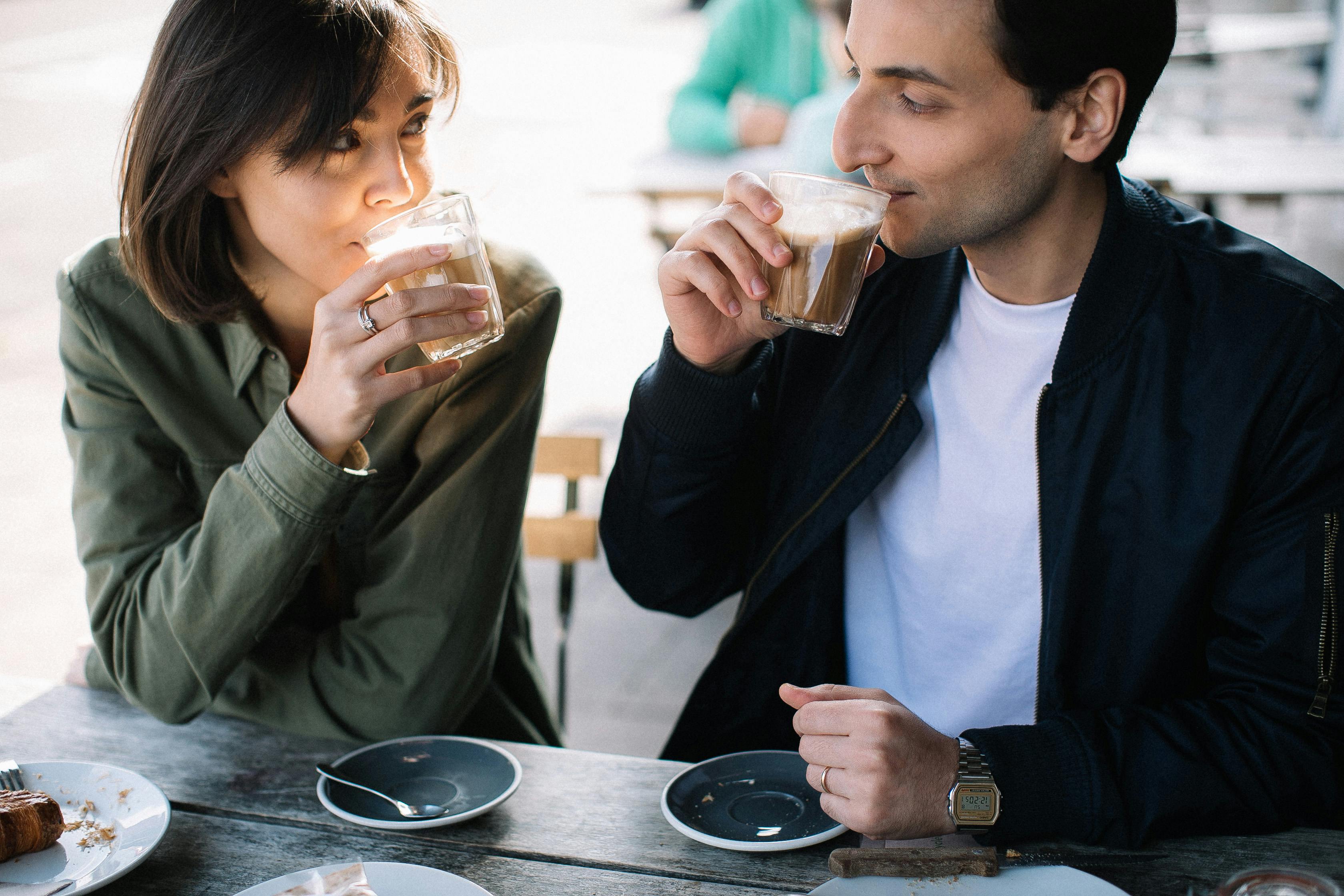 Man and Woman Drinking Coffee · Free Stock Photo