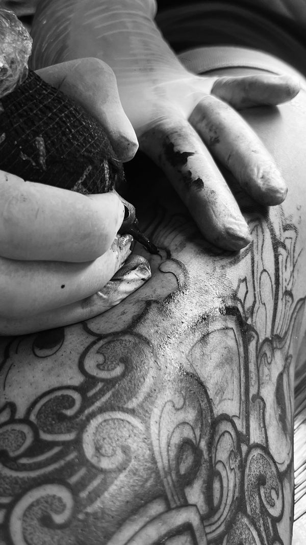 Custom tattoo by Iver, 6-hour blackwork — North/Black Tattoo Co.