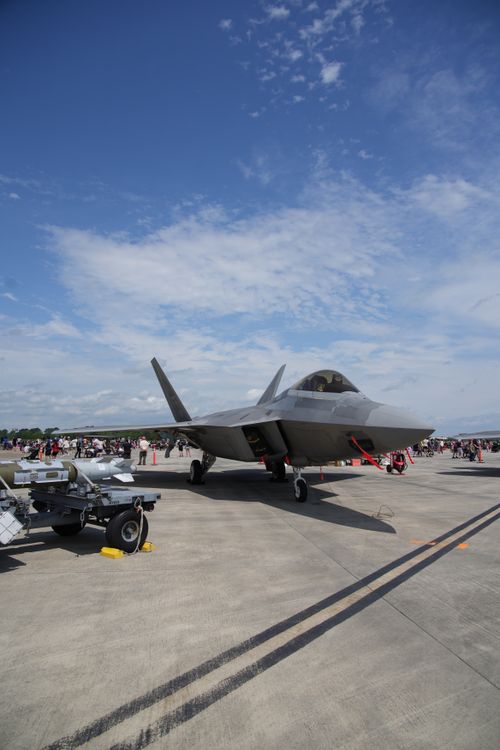 Free A fighter jet on display at an air show in Hampton, Virginia, USA. Stock Photo