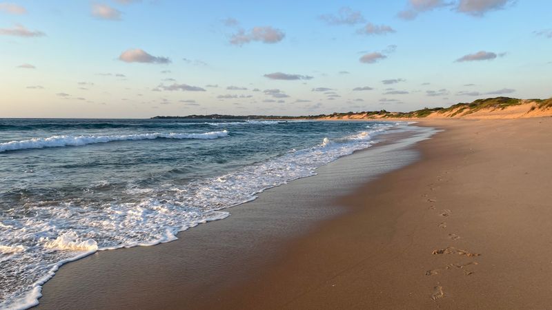 Mozambique Tofo Beach long sandy shoreline