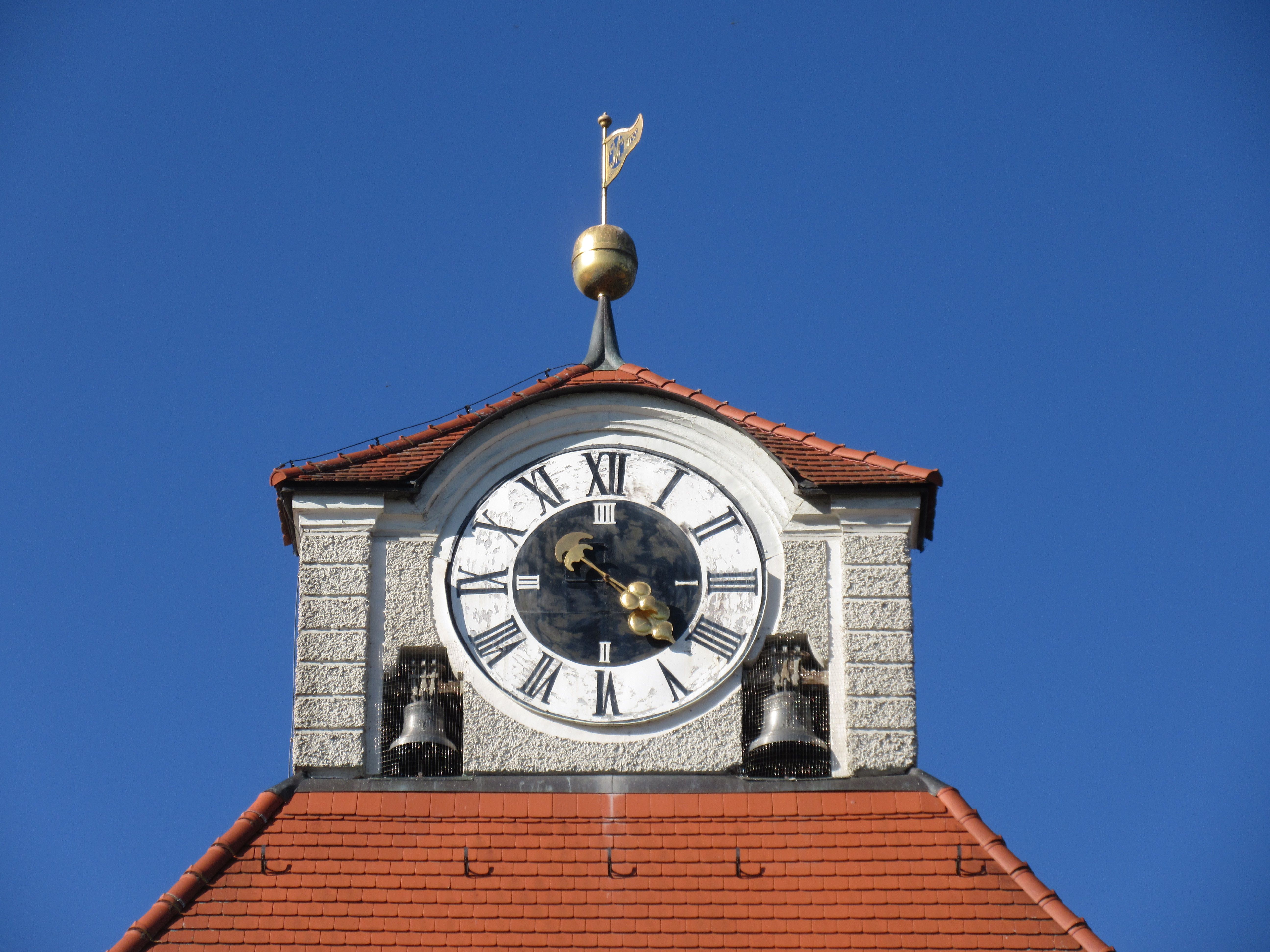 Historic Clock Tower Against Clear Blue Sky · Free Stock Photo