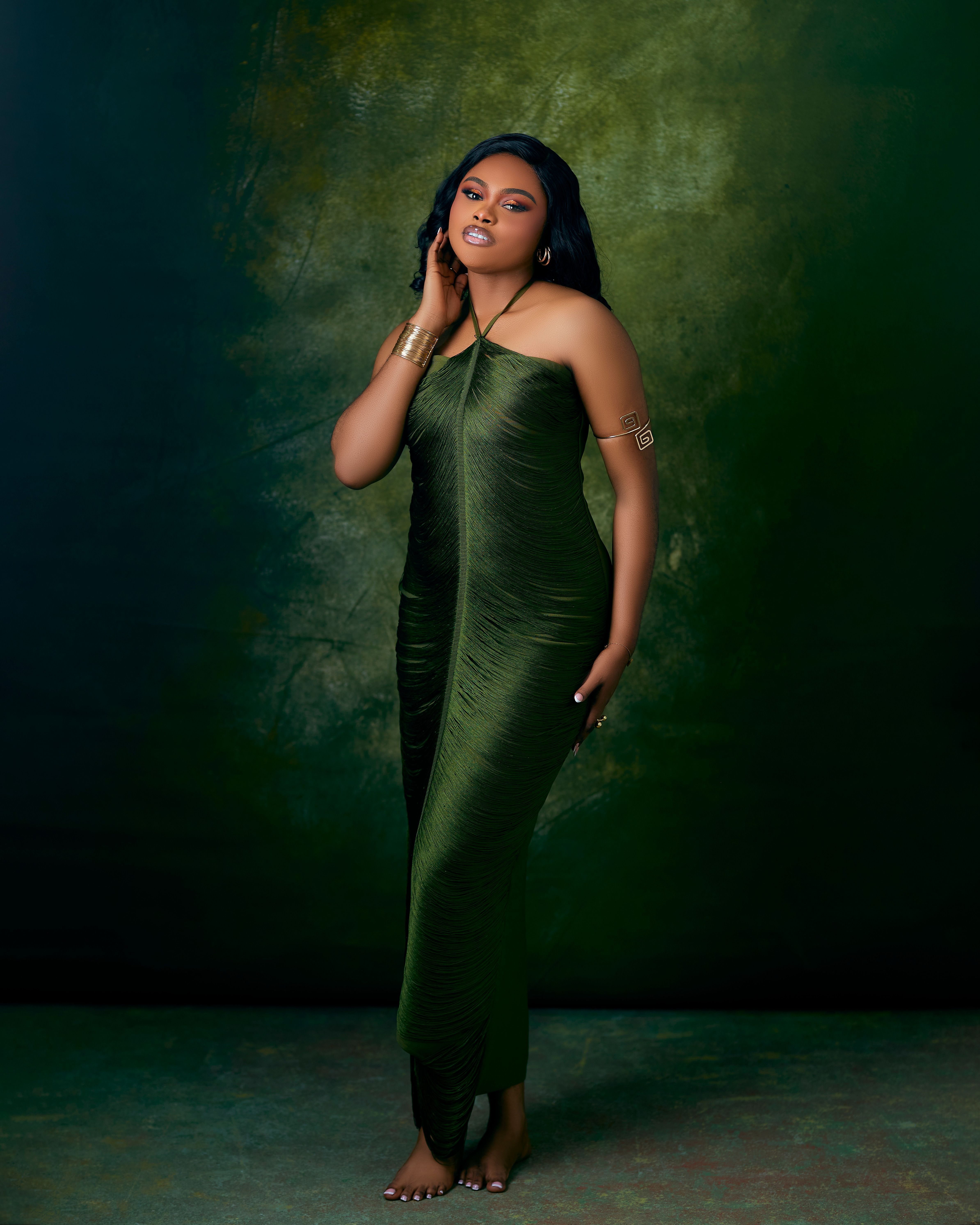 Emerald Satin Maxi Dress