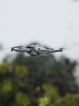 Close-up view of a drone flying outdoors, capturing aerial perspectives in Callao, Peru.