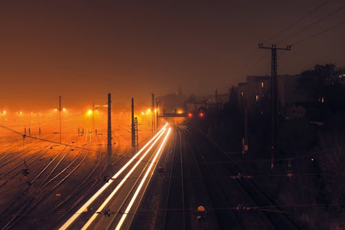 Imagine de stoc gratuită din cale ferată, ceață, cețos