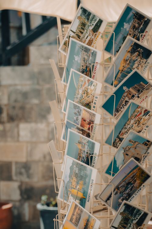 Cyprus Display Colorful Cyprus Postcards in Display Rack · Free Stock Photo