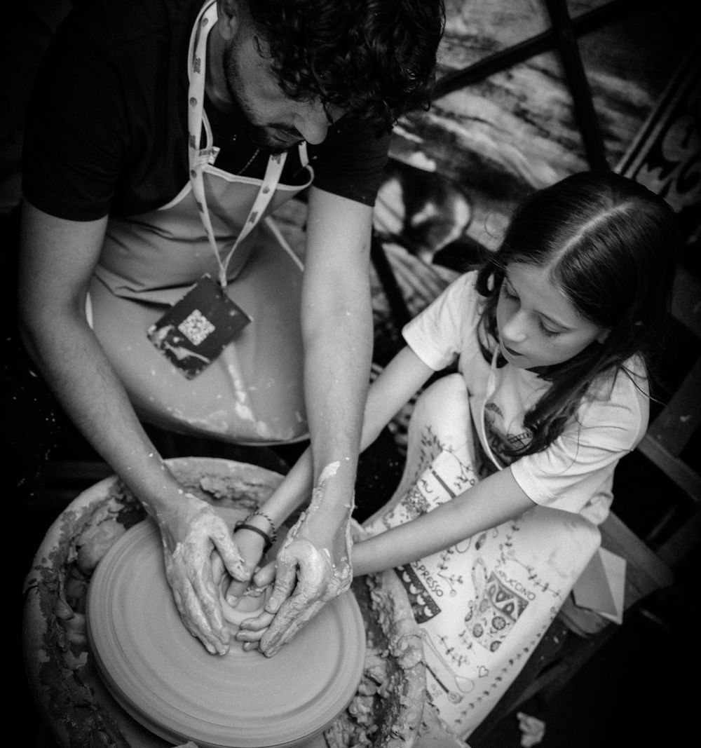Mother and Daughter in the Studio