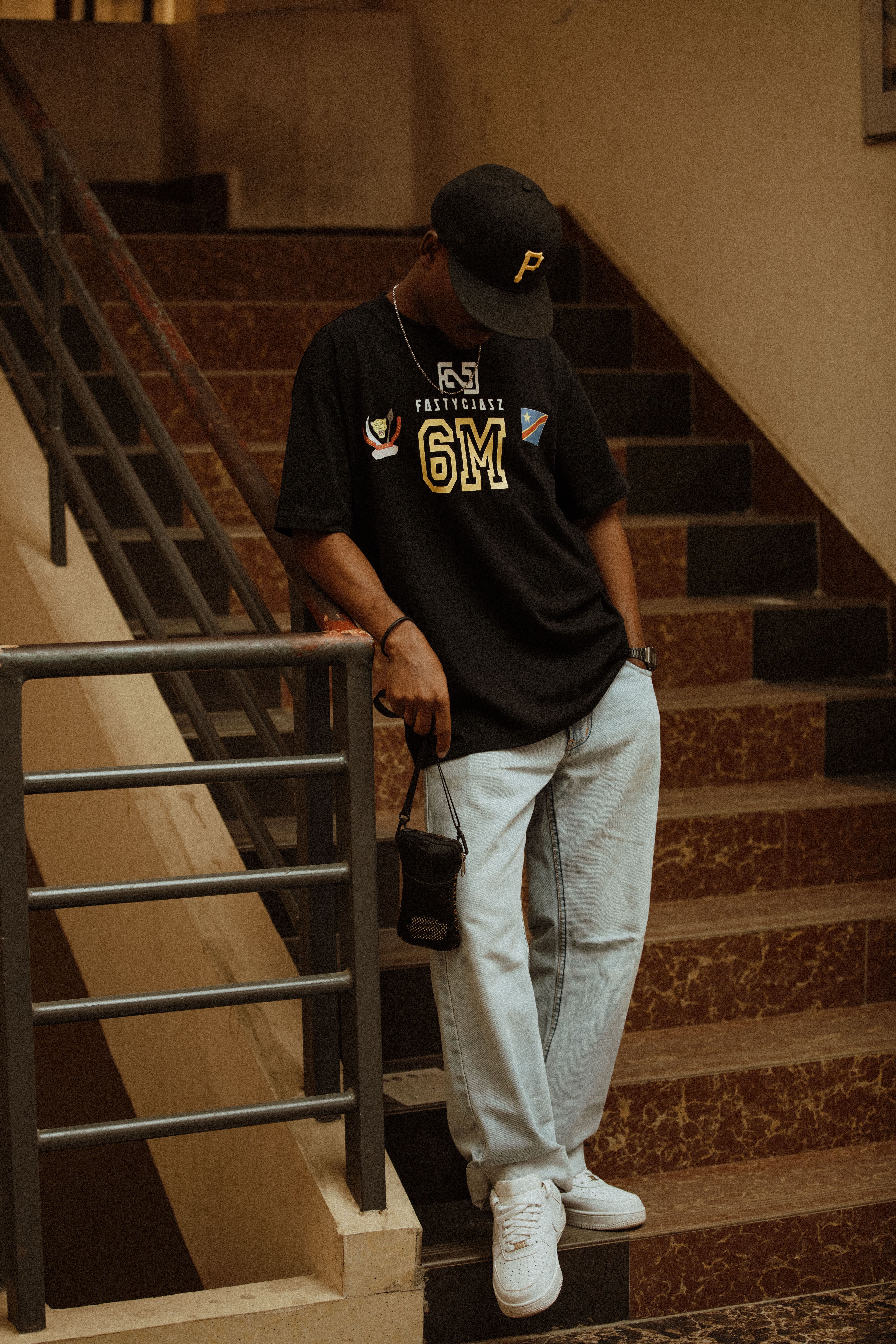 Camiseta Oversized Preta Estampada