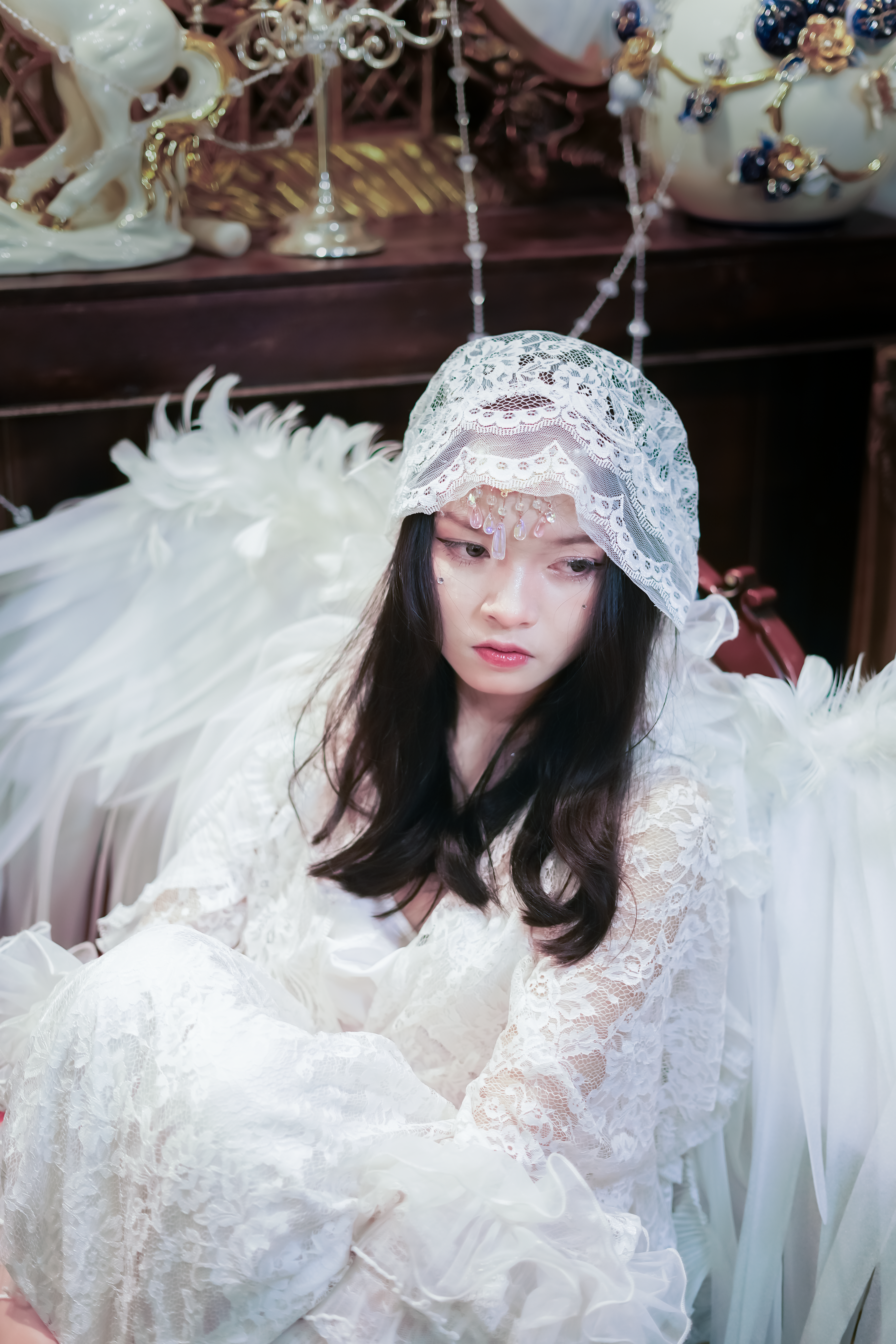 Angel-Inspired Portrait with Feathered Costume · Free Stock Photo