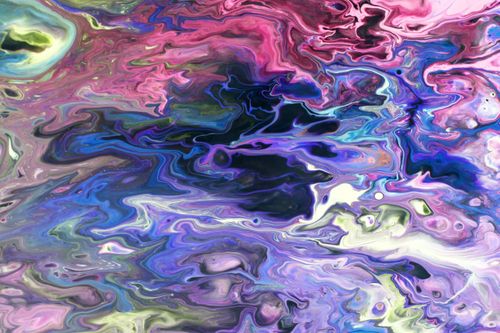 Free Vibrant abstract fluid art showcasing swirling patterns in pink, blue, and purple hues. Stock Photo