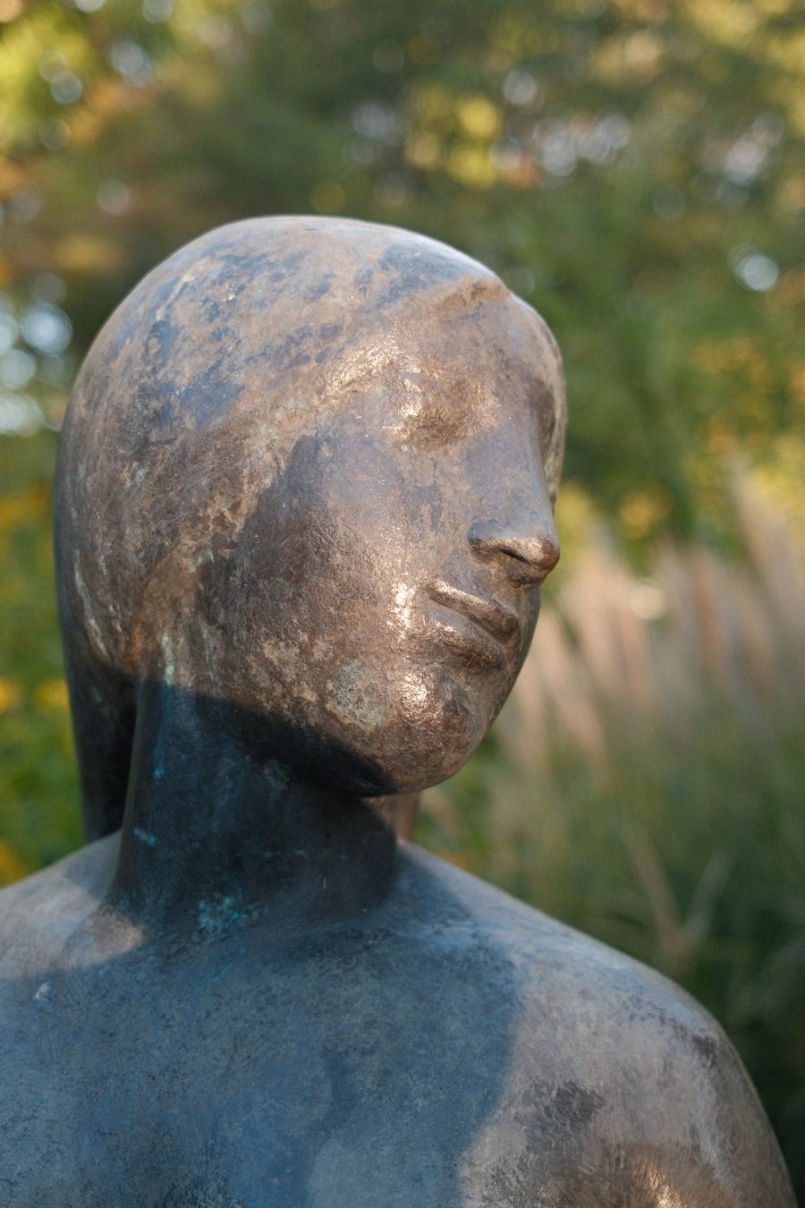 Tall narrow sculpture study in bronze