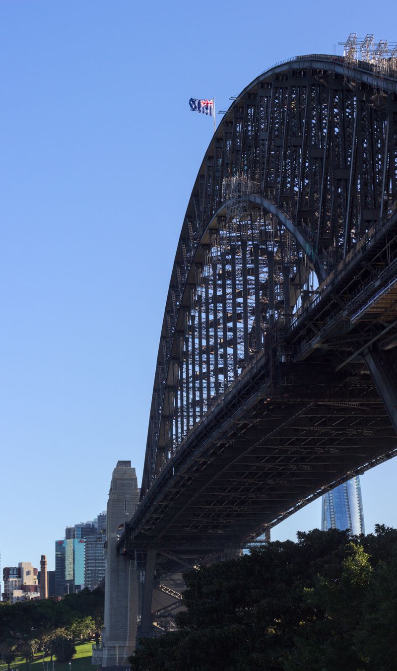 Sydney Harbour Bridge steel arch over the water