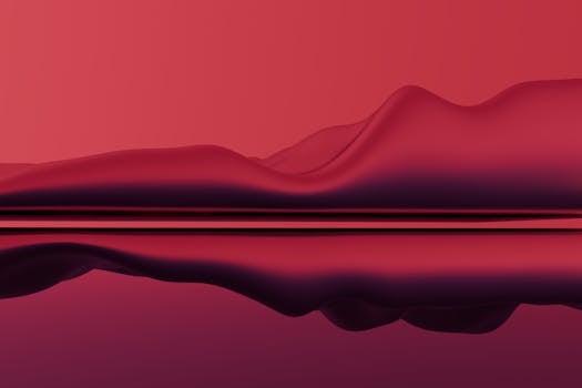 A vibrant abstract 3D wave with a deep red tone, perfect for backgrounds.