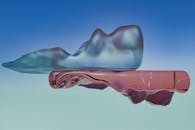 Abstract Floating Glass Shapes with Soft Colors
