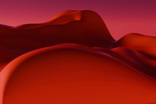 Explore a vibrant abstract landscape with smooth red curves perfect as a dynamic background.