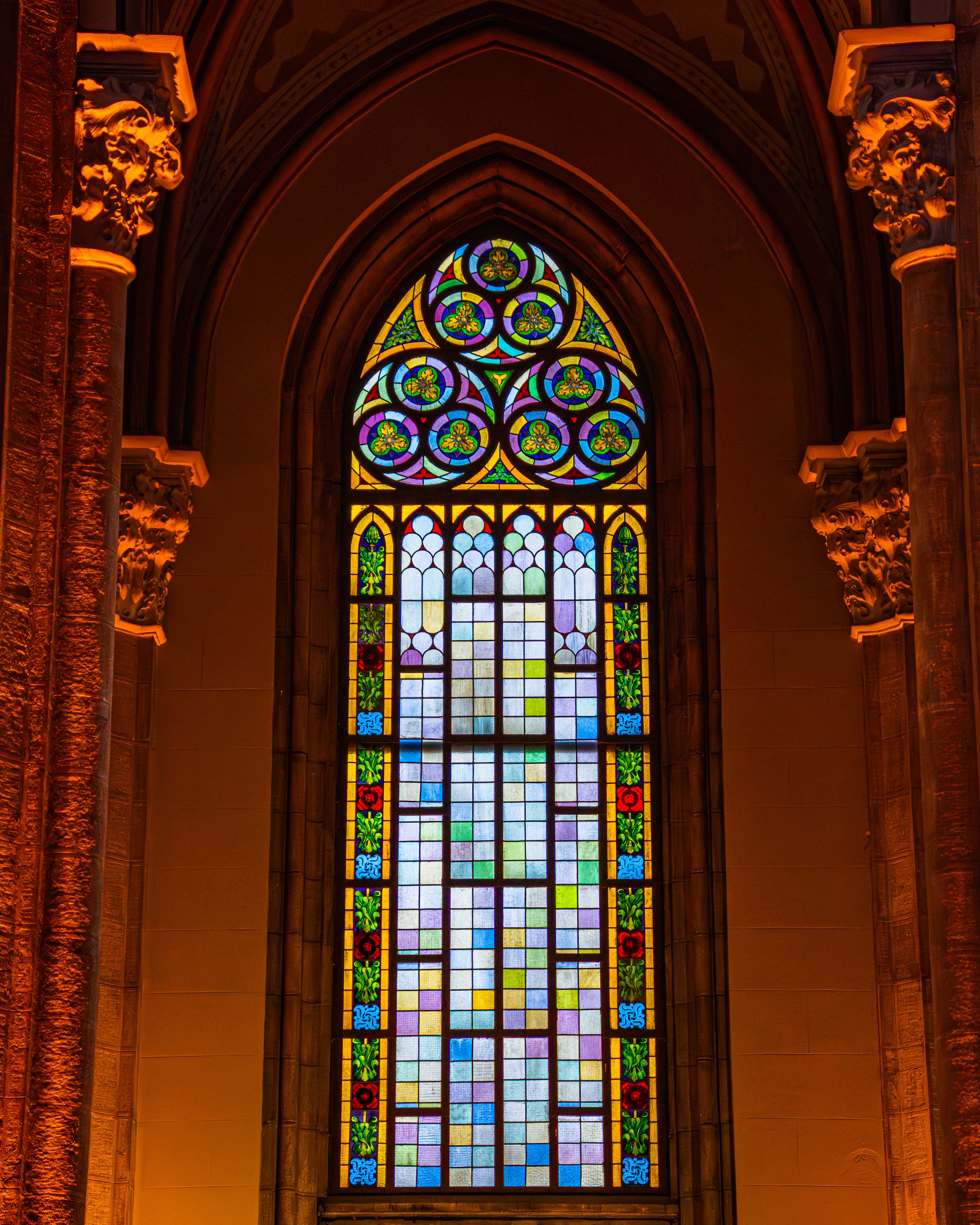 Colorful Stained Glass Windows in Church · Free Stock Photo