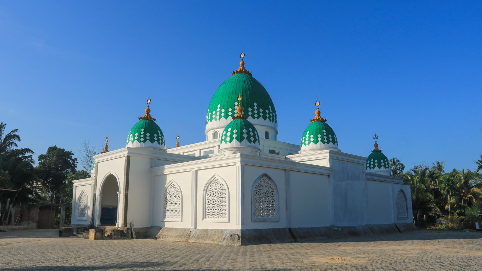 Beautiful islamic architecture with green domes, Comoros