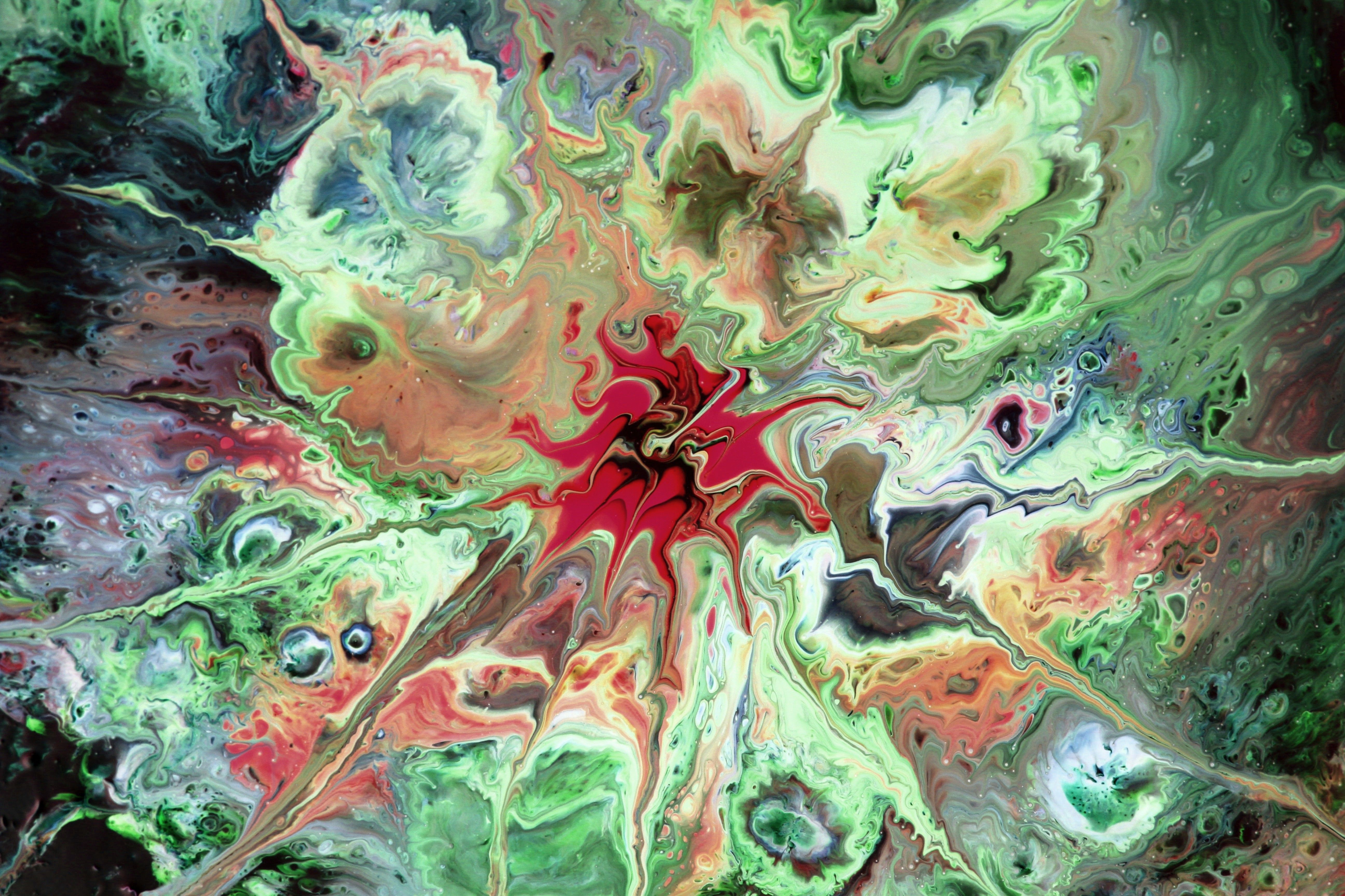 Colorful Abstract Fluid Art Painting · Free Stock Photo