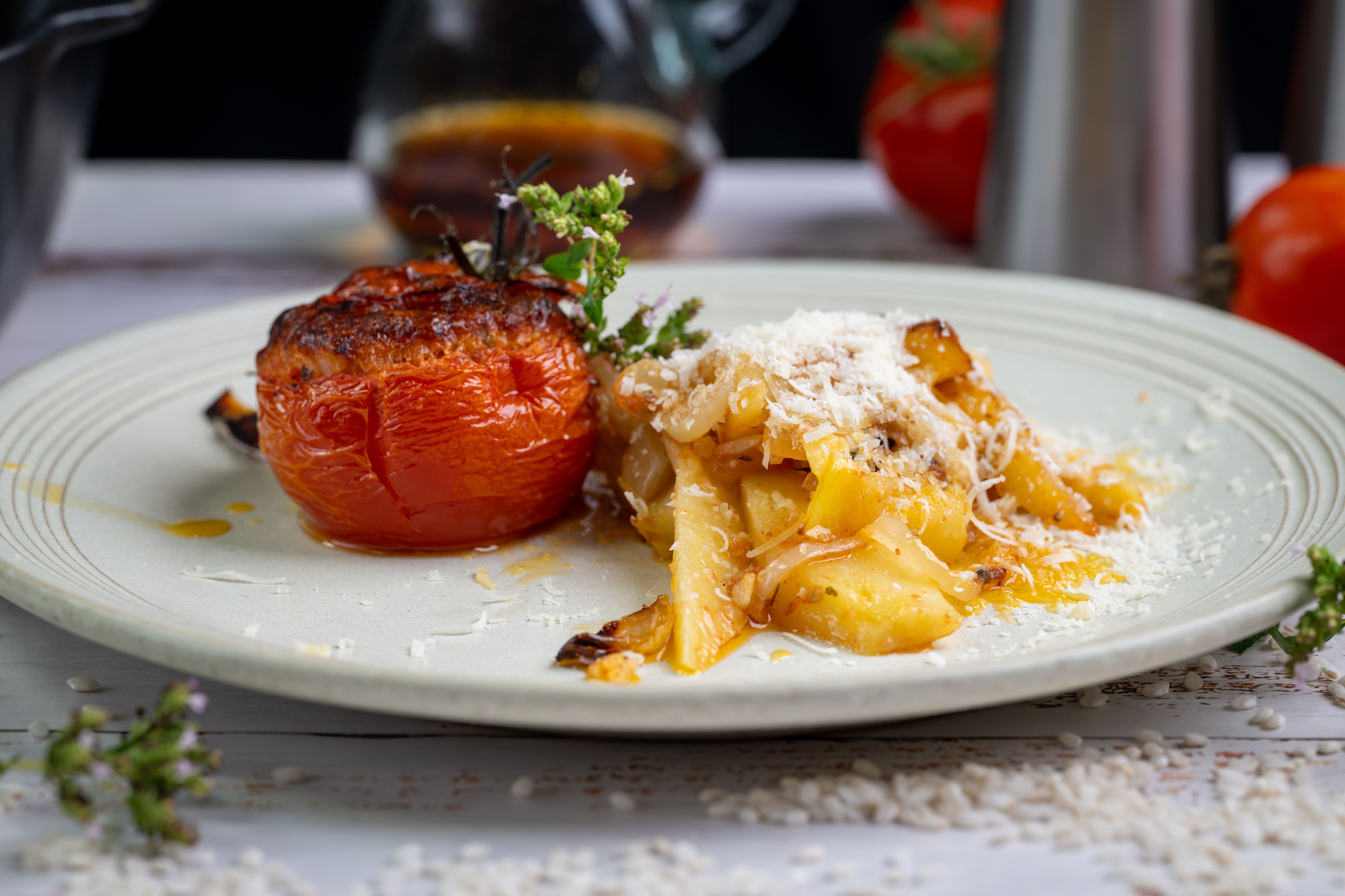 Baked Polenta With Fresh Tomatoes And Parmesan