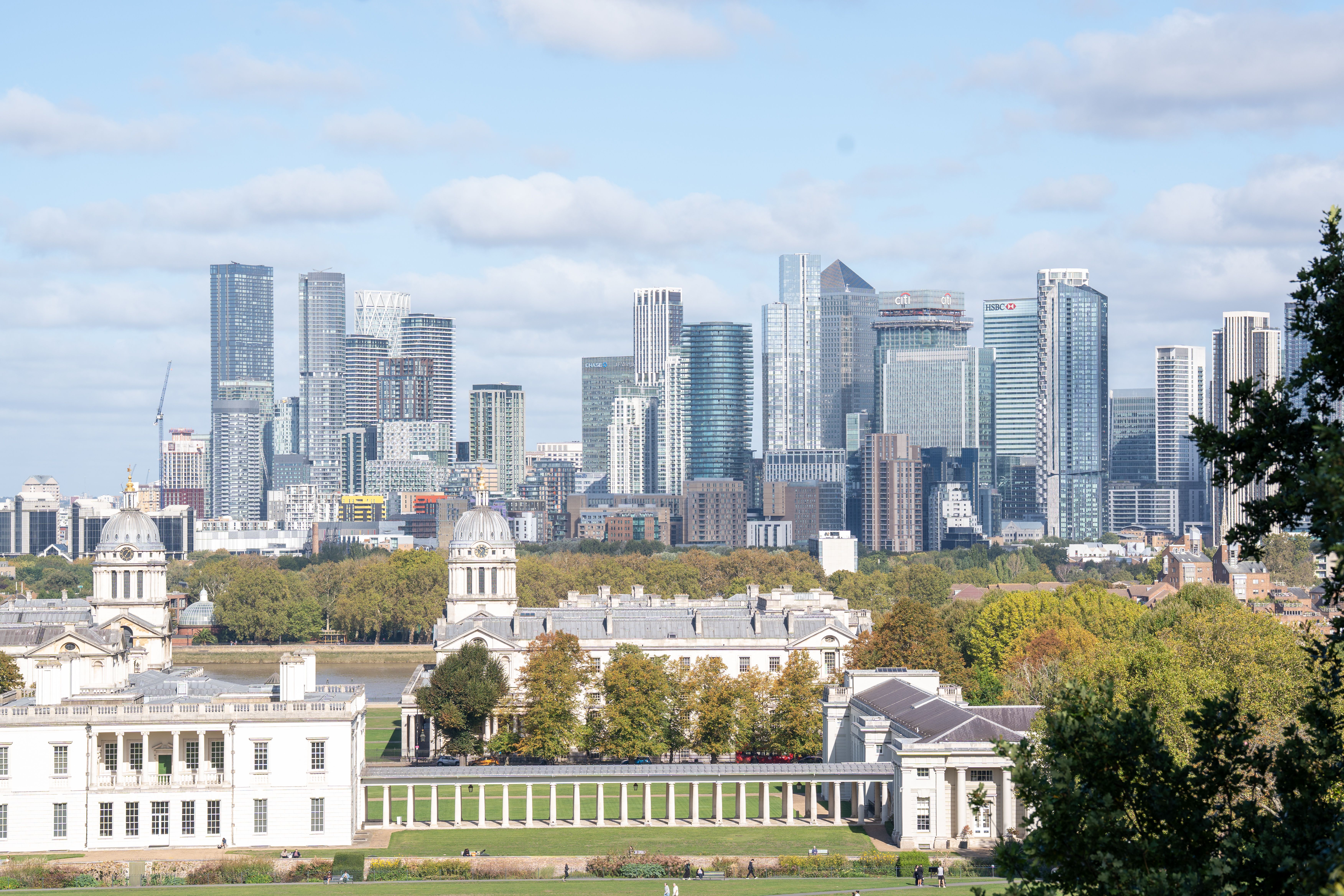 Greenwich Park View of Canary Wharf Skyline · Free Stock Photo