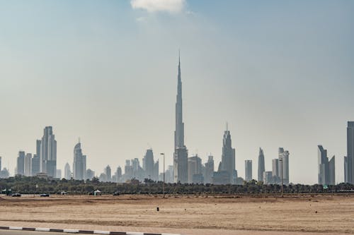 두바이 스카이 라인, 부르 즈 칼리파의 무료 스톡 사진
