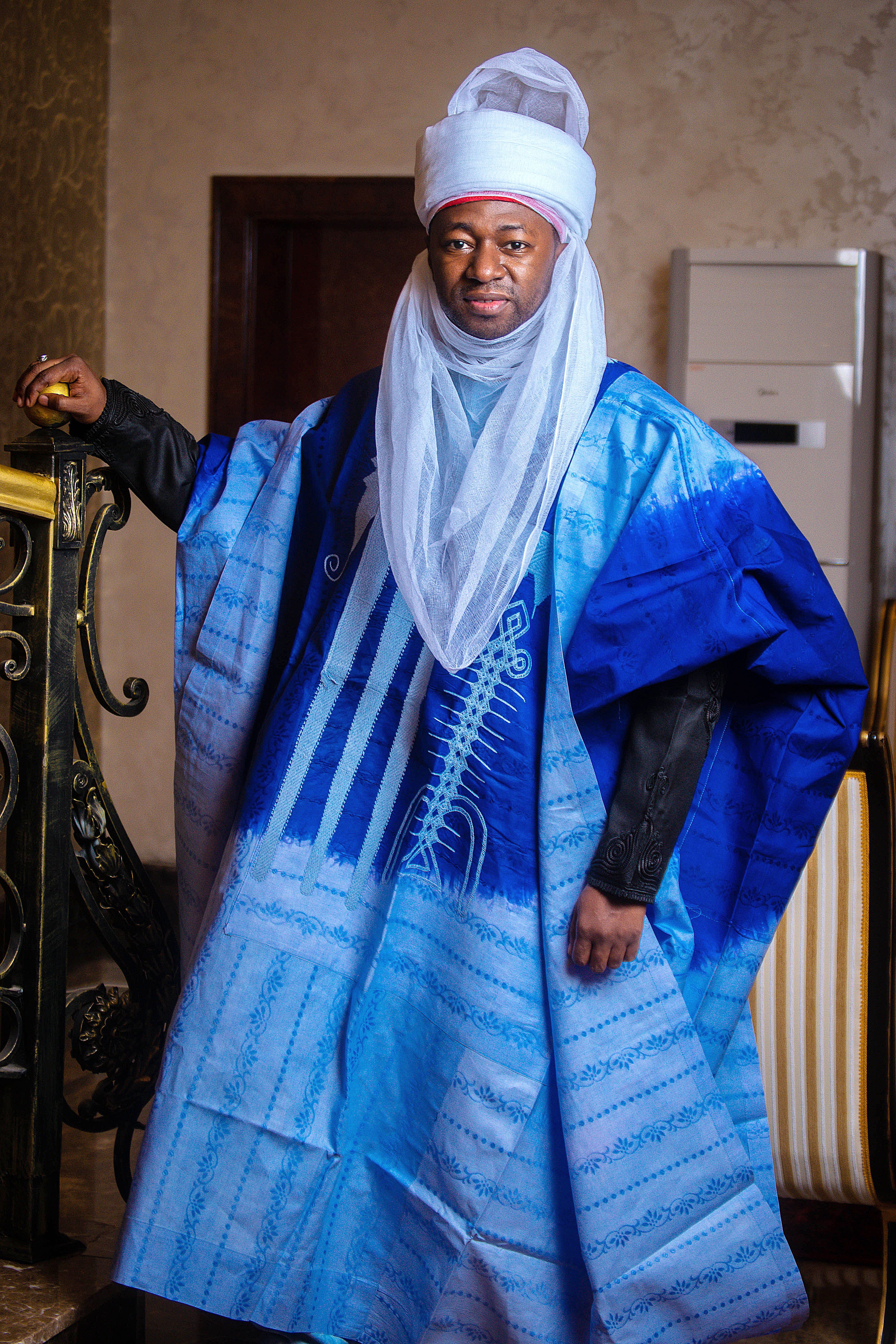 Portrait of Man in Traditional Blue Robes · Free Stock Photo