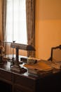 Vintage Office Desk with Lamp in Meiling Palace